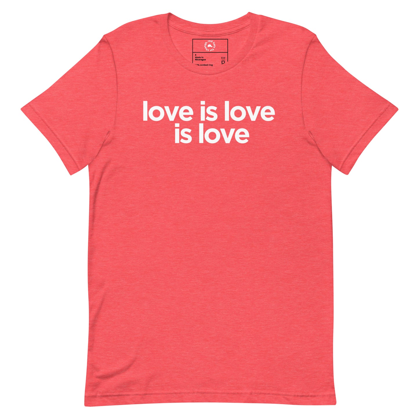 Love is Love is Love - Unisex Red T-shirt benefits GLAAD